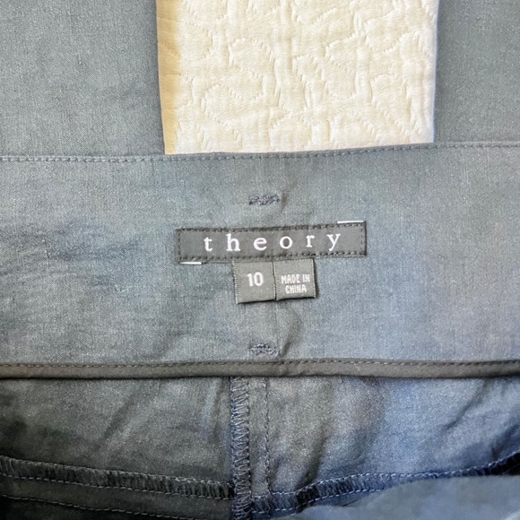 NWOT Theory Linen blend Navy blue pants - Picture 3 of 5